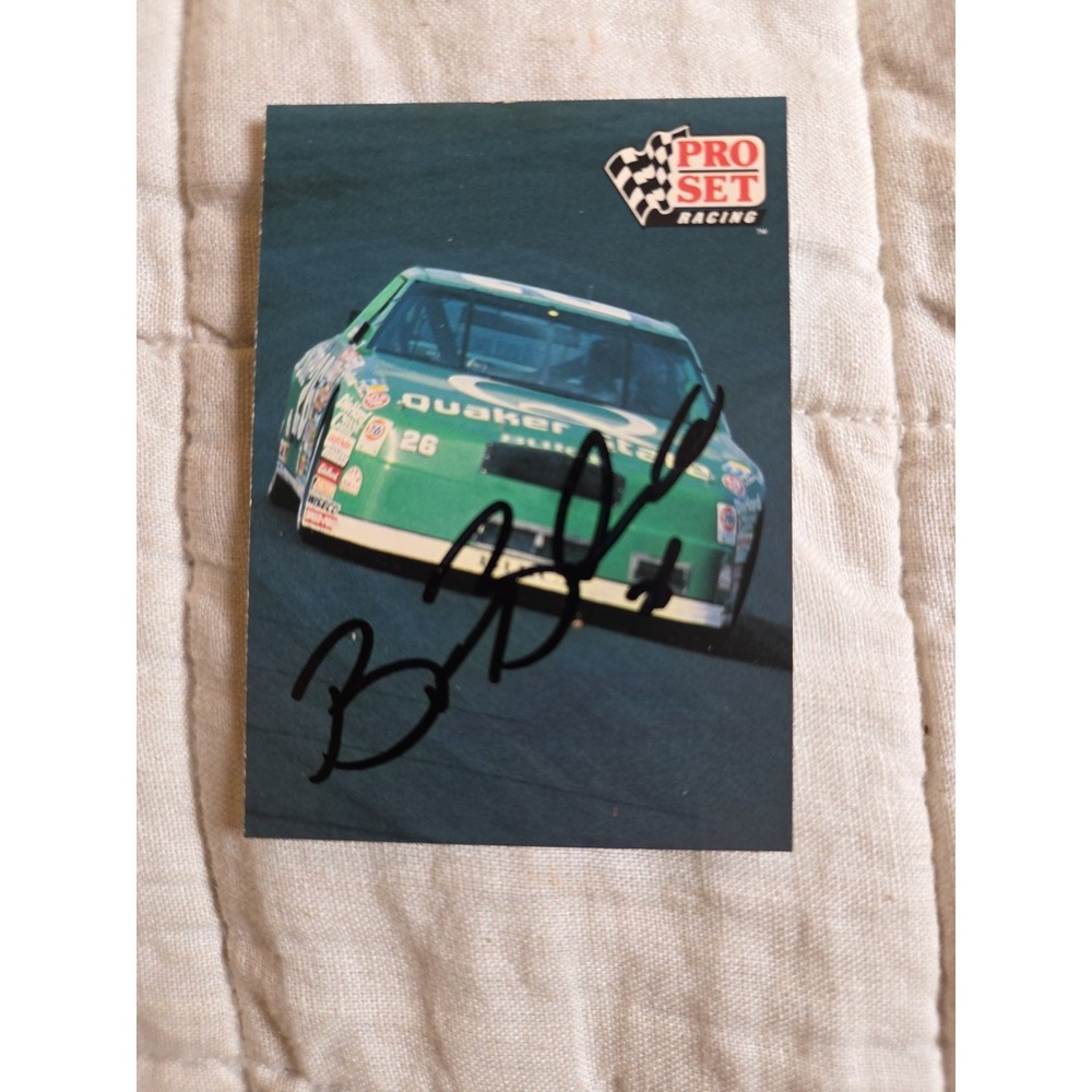 Vtg 1991 Pro Set Racing Signed Card Brett‎ Bodine QS Oil 26 NASCAR Autographed